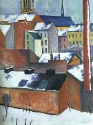 August Macke St Mary im Schnee oil